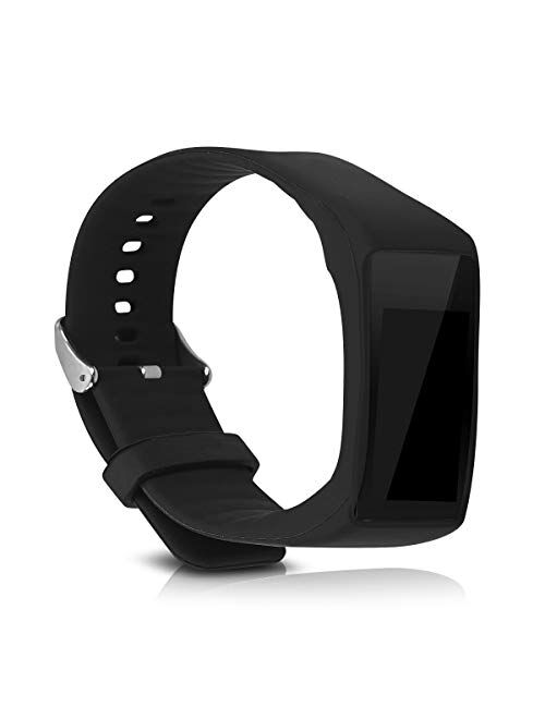 kwmobile Silicone Watch Strap Compatible with Polar A360 / A370 - Fitness Tracker Band with Clasp - Black