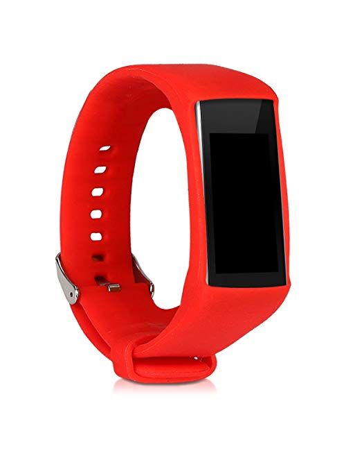 kwmobile Silicone Watch Strap Compatible with Polar A360 / A370 - Fitness Tracker Band with Clasp - Black