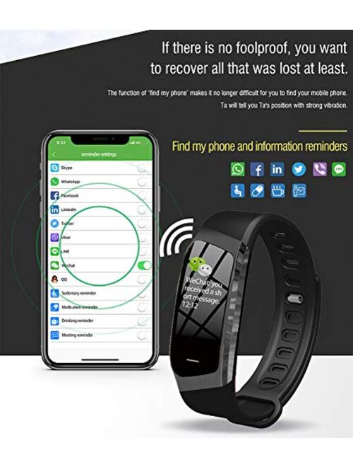 Fitness Tracker Heart Rate Monitor Blood Pressure Sleep Calorie Pedometer Watch Waterproof Activity Tracker for Men Women