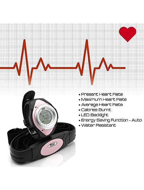 Pyle Sports Heart Rate Monitor Watch with Minimum, Average Heart Rate, Calories, Target Zones