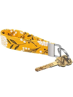 Celokiy Floral Sunflower Keychain Wristlet Bracelet, 100% Fabric Key Chains Women