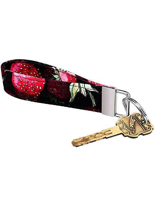 Celokiy Floral Sunflower Keychain Wristlet Bracelet, 100% Fabric Key Chains Women