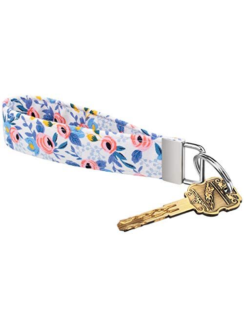 Celokiy Floral Sunflower Keychain Wristlet Bracelet, 100% Fabric Key Chains Women