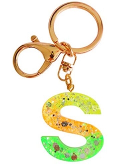 Cute Initial Keychain A-Z Letter Sparkly Glitter Key Chain Premium Bag Charm Keychain Accessories for Women