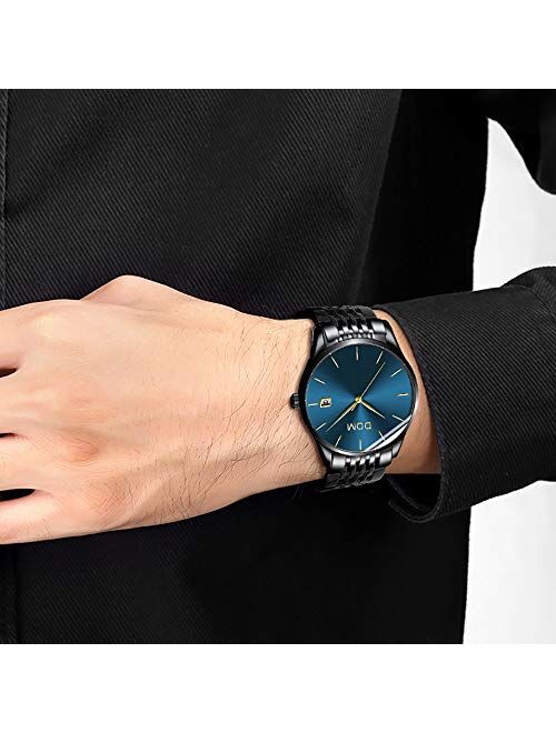 Men's Luxury Watches Ultra Thin Wrist Watch for Men Fashion Waterproof Analog Date Watch with Stainless Steel Band