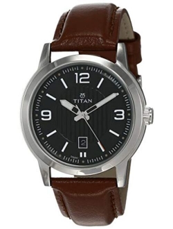 Titan Neo Mens Designer Watch - Quartz, Water Resistant, Leather/Stainless Steel Strap