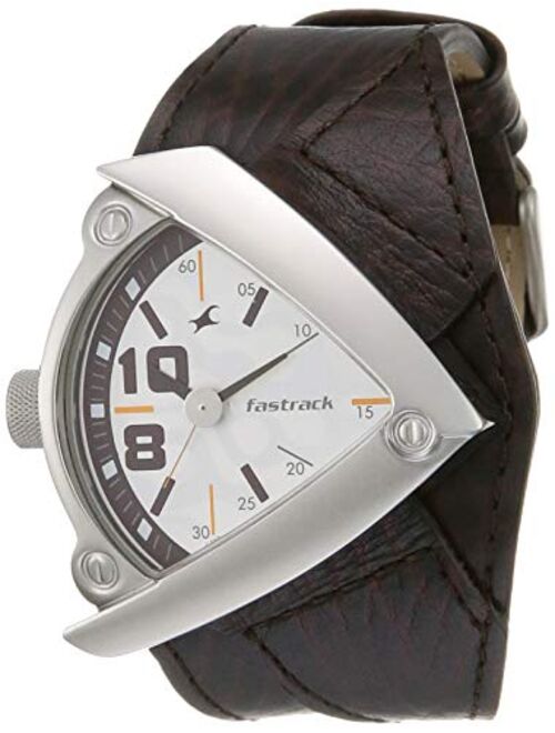 Fastrack Men's Casual Wrist Watch with Analog Function,Quartz Mineral Glass, Water Resistant Leather Strap