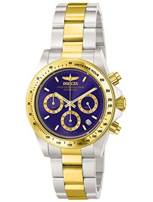 Invicta Men's Speedway Two Tone Stainless Steel Chronograph Quartz Watch, Two Tone/Blue (Model: 3644)