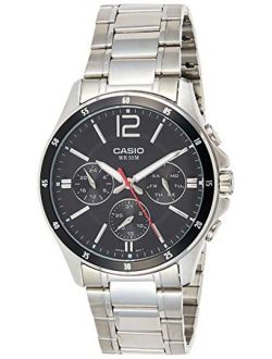 Men's Quartz Watch with Stainless Steel Strap, Silver (Model: MTP-1374D-1AVDF (A832))
