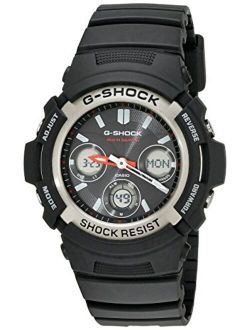Men's G-Shock AWG-M100-1ACR Tough Solar Atomic Black Resin Sport Watch