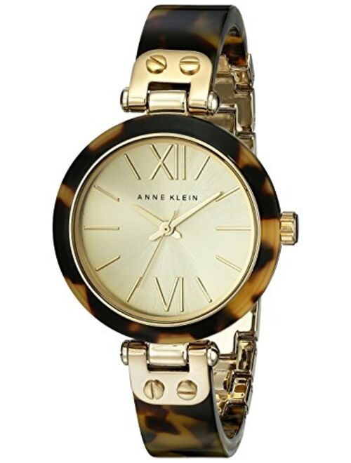 Anne Klein Women's 10/9652CHTO Gold-Tone Tortoise Resin Bracelet Watch