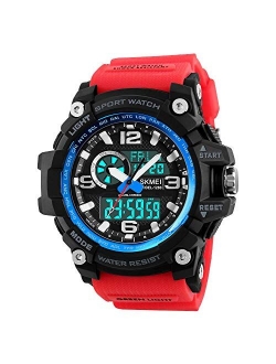Men's Digital Sports Watch, Military Waterproof Watches LED Screen Large Face Stopwatch Alarm Wristwatch
