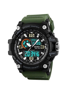 Men's Digital Sports Watch, Military Waterproof Watches LED Screen Large Face Stopwatch Alarm Wristwatch