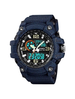 Men's Digital Sports Watch, Military Waterproof Watches LED Screen Large Face Stopwatch Alarm Wristwatch