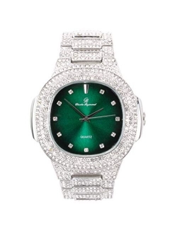 Bling-ed Out Oblong Metal Mens Color on Blast Watch - 8475Color