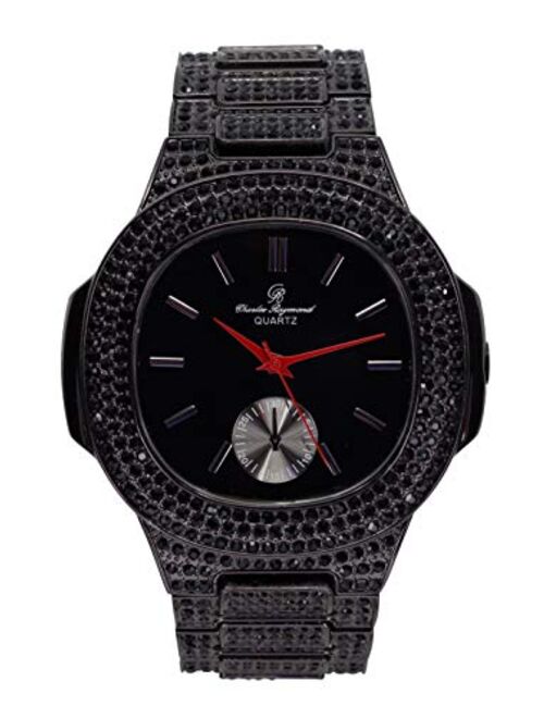 Bling-ed Out Oblong Metal Mens Color on Blast Watch - 8475Color