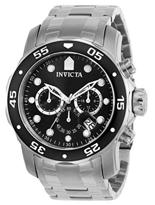 Invicta Men's Pro Diver 48mm Stainless Steel Chronograph Quartz Watch, Silver (Model: 0069)