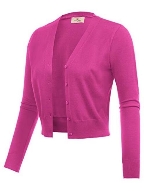 GRACE KARIN Women's Open Front Knit Cropped Bolero Shrug Cardigan Sweater Long Sleeve (S-4XL)