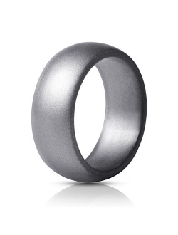 ThunderFit Silicone Wedding Ring for Men - 8.7mm Wide - 2.5mm Thick