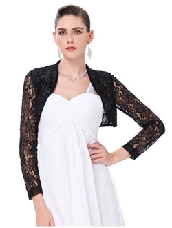 Women's Long Sleeve Floral Lace Shrug Bolero Cardigan JS49