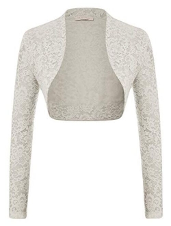 Women's Long Sleeve Floral Lace Shrug Bolero Cardigan JS49