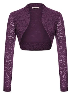 Women's Long Sleeve Floral Lace Shrug Bolero Cardigan JS49