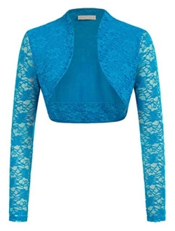 Women's Long Sleeve Floral Lace Shrug Bolero Cardigan JS49