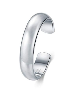 925 Sterling Silver Toe Ring, BoRuo Hypoallergenic Adjustable Band Ring 2-4mm, Benefiting The American Red Cross