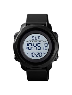 Men's Digital Sports Watch Military Electronic Waterproof Wrist Watches for Men with Stopwatch Alarm LED Backlight