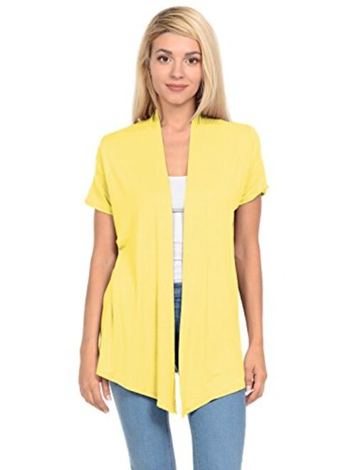 Pastel by Vivienne Women's Short Sleeve Open Front Vest (15+ Colors/S-3XL)