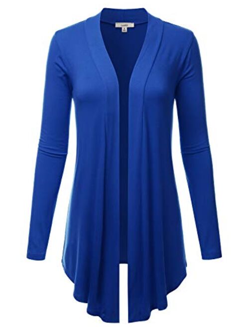 LALABEE Women's Draped Open-Front Long Sleeve Light Weight Cardigan (S~3XL)