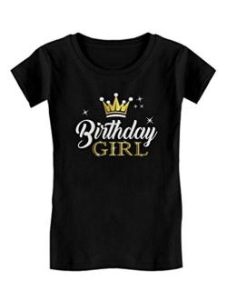 Birthday Girl Party Shirt Princess Crown Girls Fitted T-Shirt