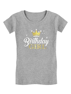 Birthday Girl Party Shirt Princess Crown Girls Fitted T-Shirt