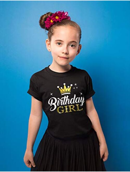 Birthday Girl Party Shirt Princess Crown Girls Fitted T-Shirt