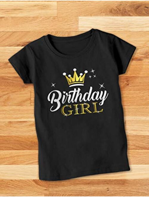 Birthday Girl Party Shirt Princess Crown Girls Fitted T-Shirt