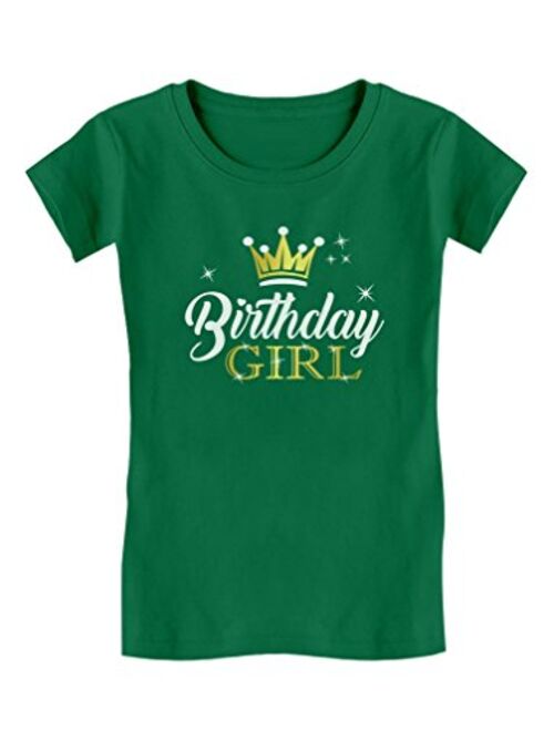 Birthday Girl Party Shirt Princess Crown Girls Fitted T-Shirt