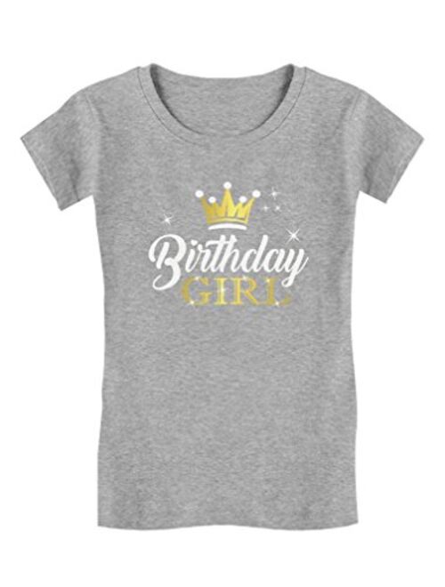 Birthday Girl Party Shirt Princess Crown Girls Fitted T-Shirt