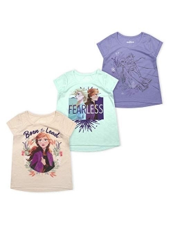 3-Pack Frozen II T Shirts for Girls and Toddlers with Princess Elsa and Anna