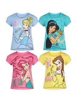 Princess Belle Ariel Cinderella Jasmine 4 Pack Tee