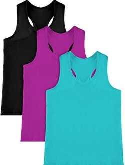 3 Pieces Girl Dance Tank Top Sleeveless Racerback Crop Top for Ballet Gymnastics Dancewear