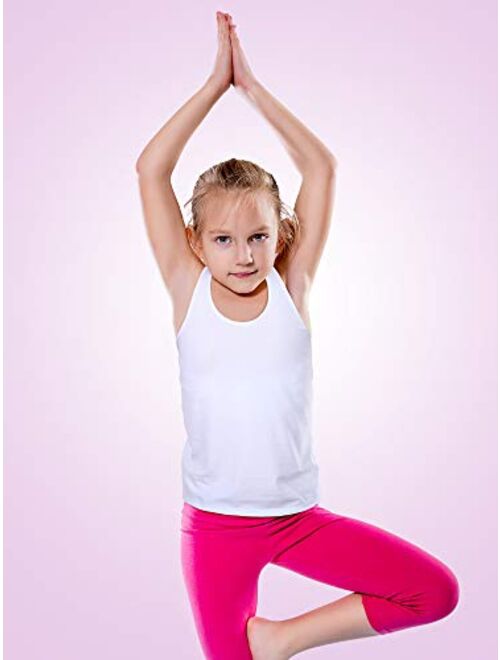 3 Pieces Girl Dance Tank Top Sleeveless Racerback Crop Top for Ballet Gymnastics Dancewear