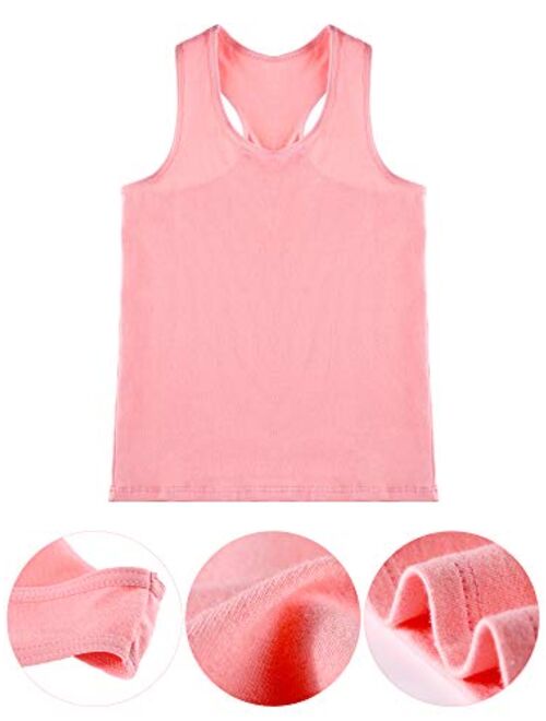 3 Pieces Girl Dance Tank Top Sleeveless Racerback Crop Top for Ballet Gymnastics Dancewear