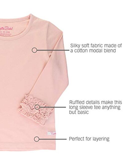 RuffleButts Girls Undershirt - Extra Soft Long Sleeve Layering Tee