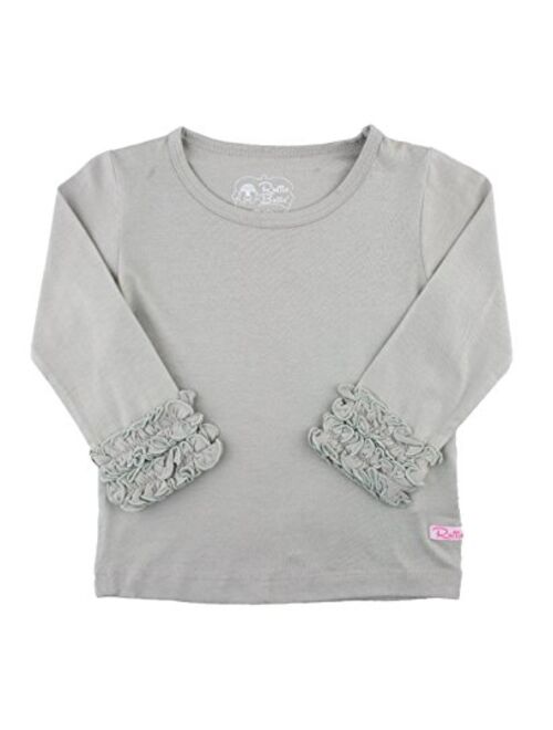 RuffleButts Girls Undershirt - Extra Soft Long Sleeve Layering Tee