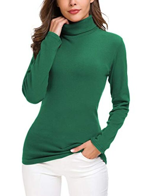 Womens Turtleneck Sweater Cable Knitted Solid Pullover Top