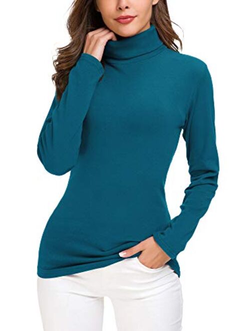 Womens Turtleneck Sweater Cable Knitted Solid Pullover Top