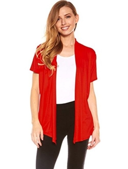 Red Hanger Cardigans for Women - Short Sleeve Womens Open Cardigan Sweaters