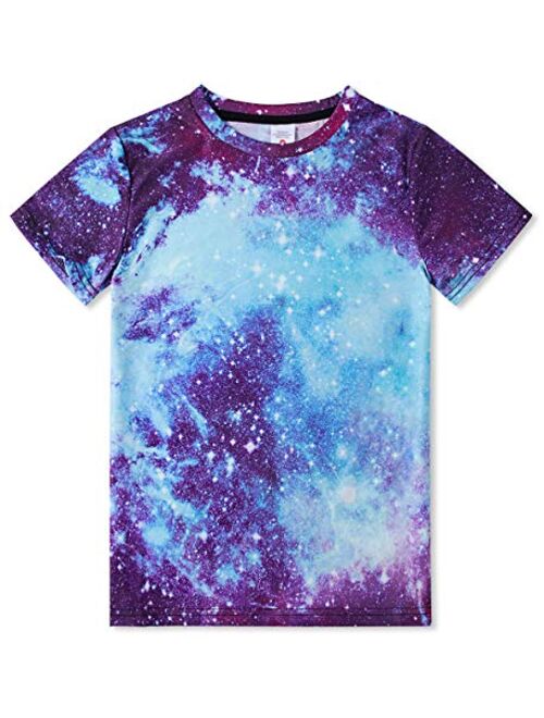 Funnycokid Boys Girls 3D Printed Graphic T-Shirt Kids Teenagers Short Sleeve Tee Shirts 6-16 Years