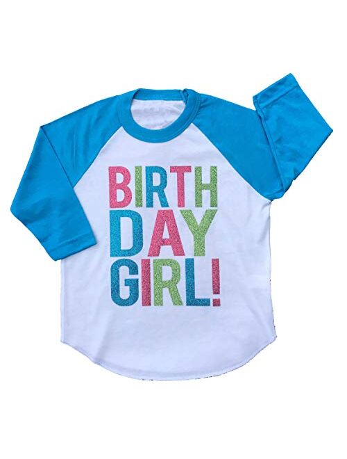 SoRock Birthday Girl Toddler Kids Glitter T-Shirt