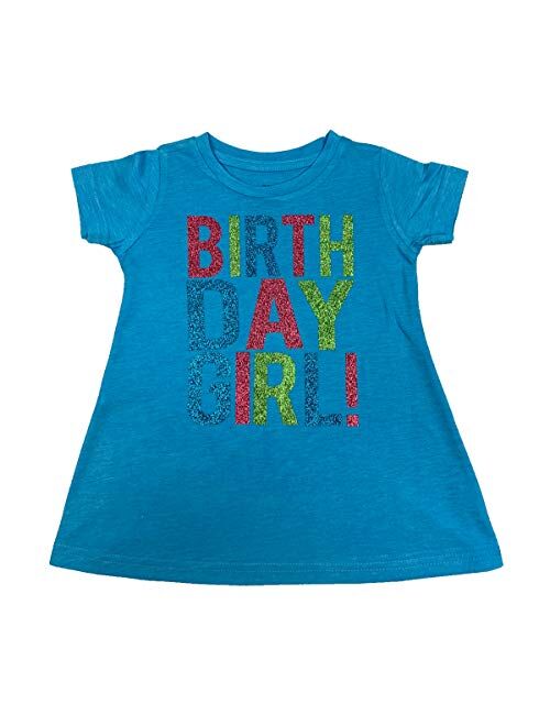 SoRock Birthday Girl Toddler Kids Glitter T-Shirt